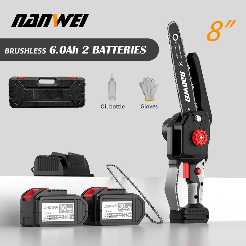 Nanwei Mini Segatrice Elettrica Portatile Taglio Del Legno 21V Sega Elettrica Sega A Batteria Sega A Catena Sega A Batteria