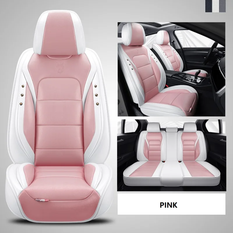 Accessori Per Auto Set Coprisedile Per Berlina Suv Leather 5 Posti Auto Automotive Per Golf 5 Bmw F10 Passat B8 Peugeot 206 Pink