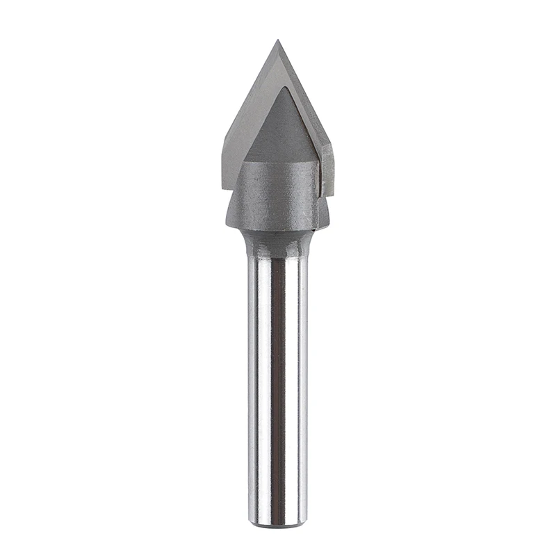 1Pc V Bit End Mill 3D Router Bit Acciaio Al Tungsteno V Shape Chamfer End Mills Lavorazione Del Legno Router Bit, 60 90 Gradi Shank 6 8 1/4"