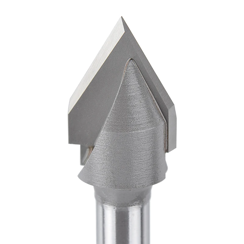 1Pc V Bit End Mill 3D Router Bit Acciaio Al Tungsteno V Shape Chamfer End Mills Lavorazione Del Legno Router Bit, 60 90 Gradi Shank 6 8 1/4"