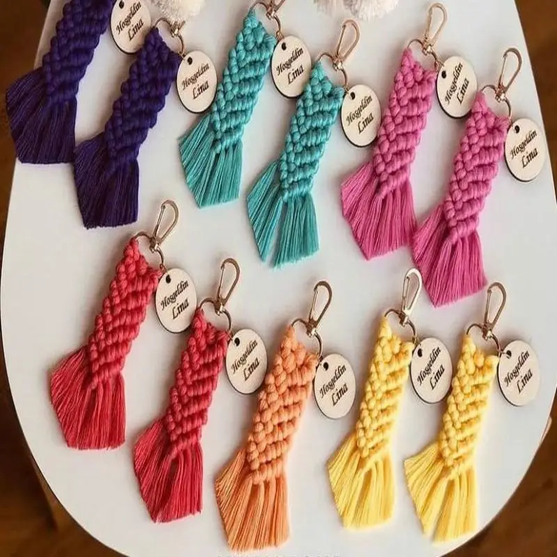 Portachiavi Macrame 50 Pezzi Possono Essere Personalizzati Compleanno Promessa Di Matrimonio Fidanzamento Matrimonio E Tutti I Tipi Di Occasioni Speci
