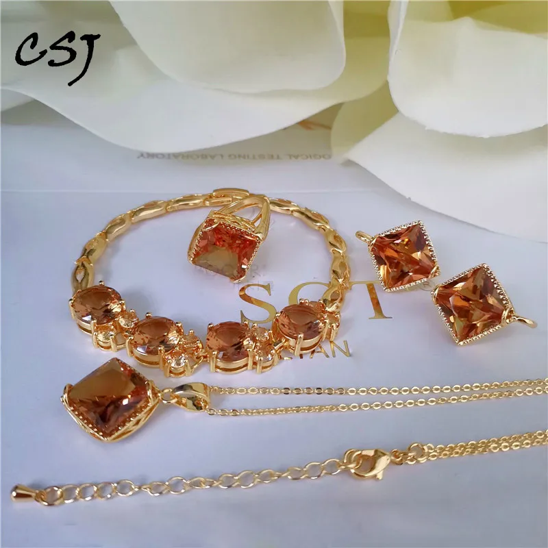 Set Di Gioielli Csj Zultanite Creato Il Cambiamento Di Colore Della Pietra Preziosa Per Le Donne Confezione Regalo Per Feste Di Fidanzamento Di Nozze