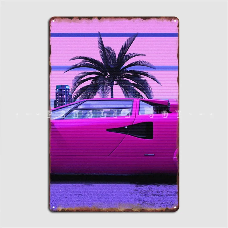 Countach Retrowave Metal Sign Wall Decor Cave Pub Design Club Tin Sign Poster