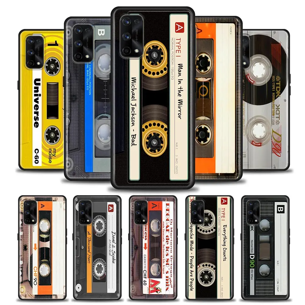 Retro Audio Cassette Tape Vintage Per Cover Realme Gt Master Neo 2 3 Gt2 Pro Gt 5G Case Realme C35 C21Y C25 C33 C12 Soft Fundas