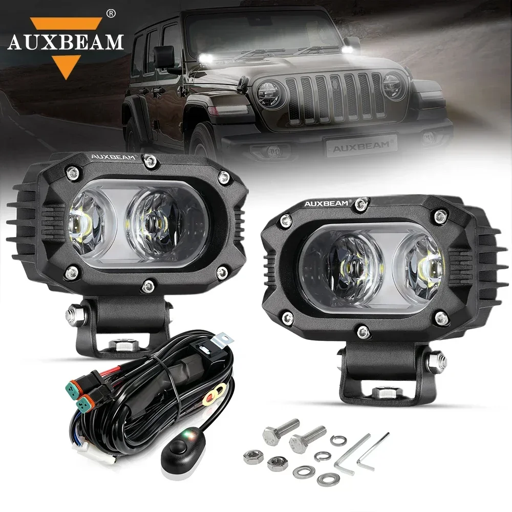 Auxbeam 4 Pollici Led Work Light 60W Led Pod Driving Lamp 3000K/6500K Flood Light Ip67 Impermeabile Per Fuoristrada Suv 4Wd Atv