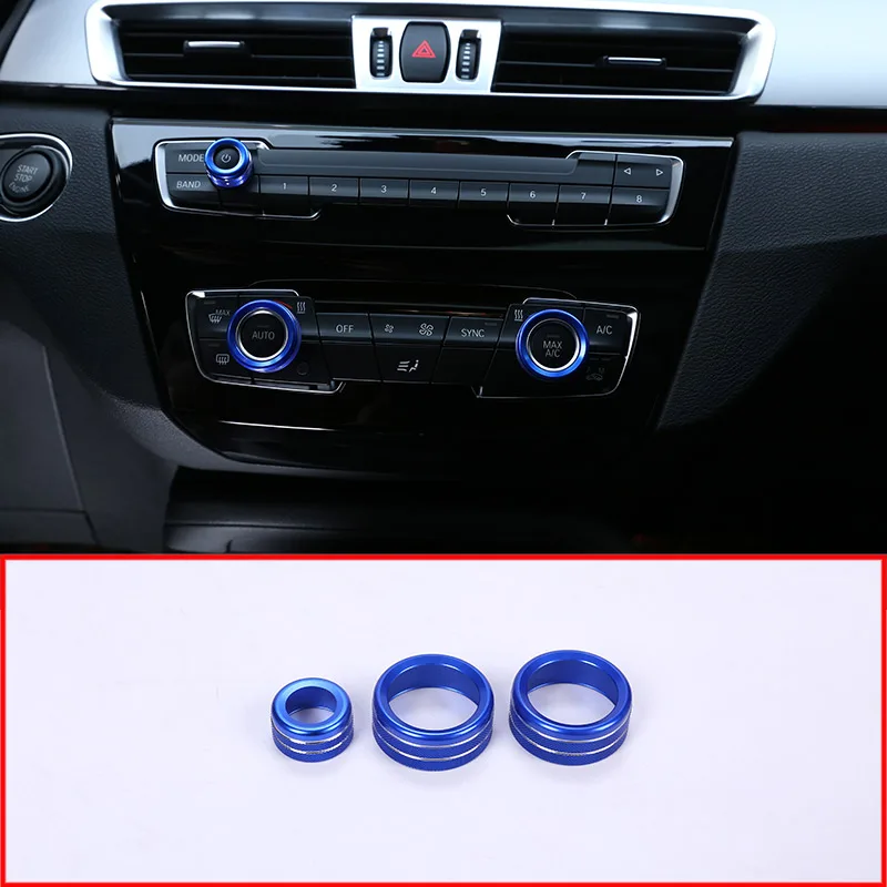 3Pcs For Bmw 1 2 3 4 Series F30 F34 F46 Gt X1 F47 F48 13 -17 Car Styling Air Conditioning Knobs Audio Circle Trim Alloy Accessor