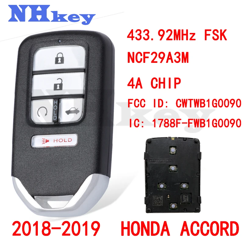 Nhkey Original Board Scheda Originale Smart Remote Key Keyless Fob Per Honda Accord 2018 2019
