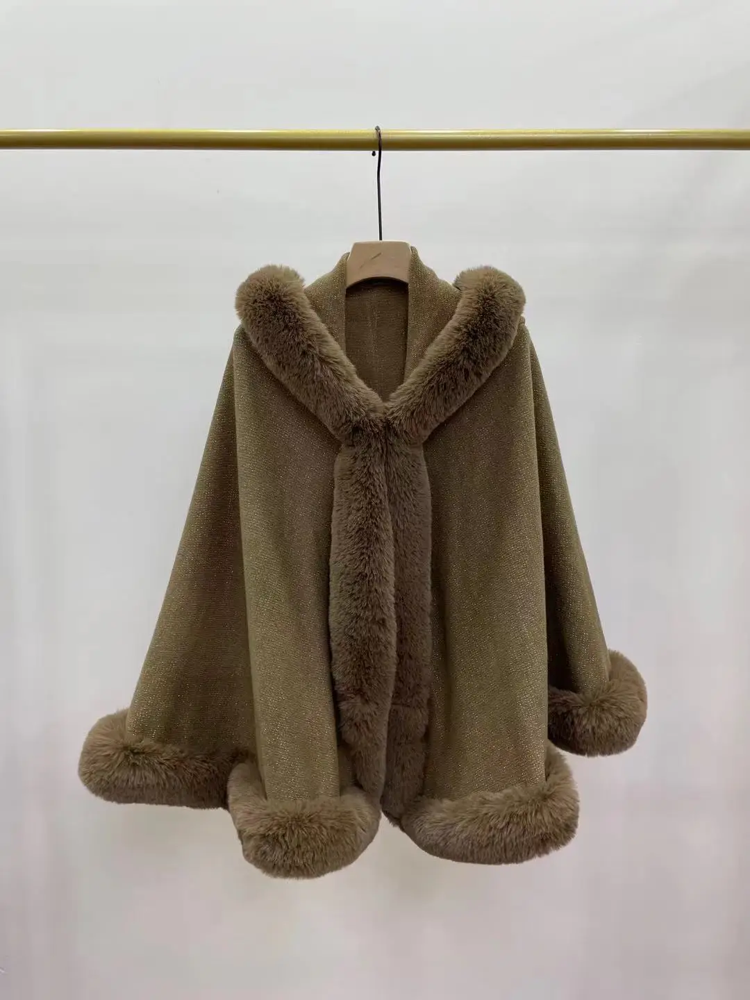 3 Colori Inverno Spesso Collo In Pelliccia Sintetica Mantello Esterno Donna Caldo Morbido Cashmere Poncho Cappa Grande Pendolo Scialle Sciolto Cappott