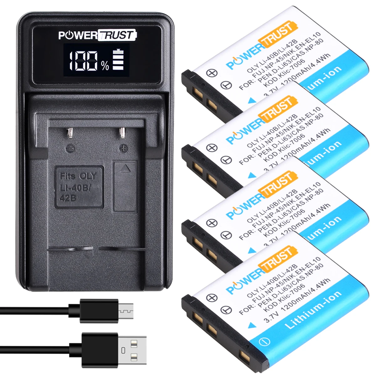 En-El10 Li-40B Li-42B Np-45 Np-80 Klic-7006 Batteria E Led Caricabatteria Per Nikon Coolpix S60 S80 Coolpix S200 S203 S210 S220 S230