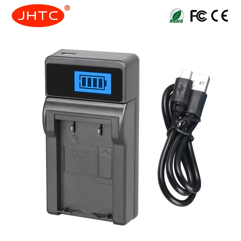 Jhtc En-El1 Caricabatteria Per Nikon Coolpix 500 775 880 885 990 995 4300 4500 4800 5000 5400 5700 8700 Minolta