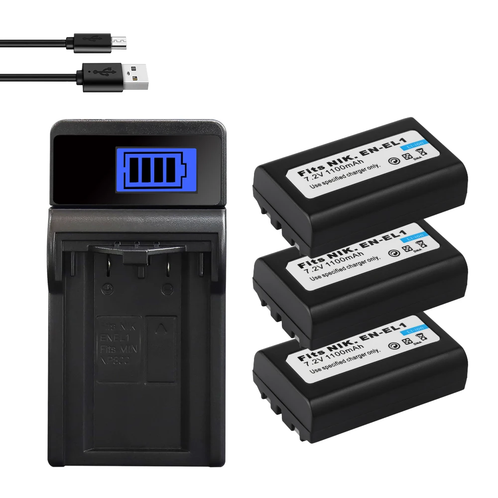 En-El1 Batteria Per Nikon Coolpix 500 775 880 885 990 995 4300 4500 4800 5000 5400 5700 8700 Minolta Dg5W Batterie 1100Mah El1