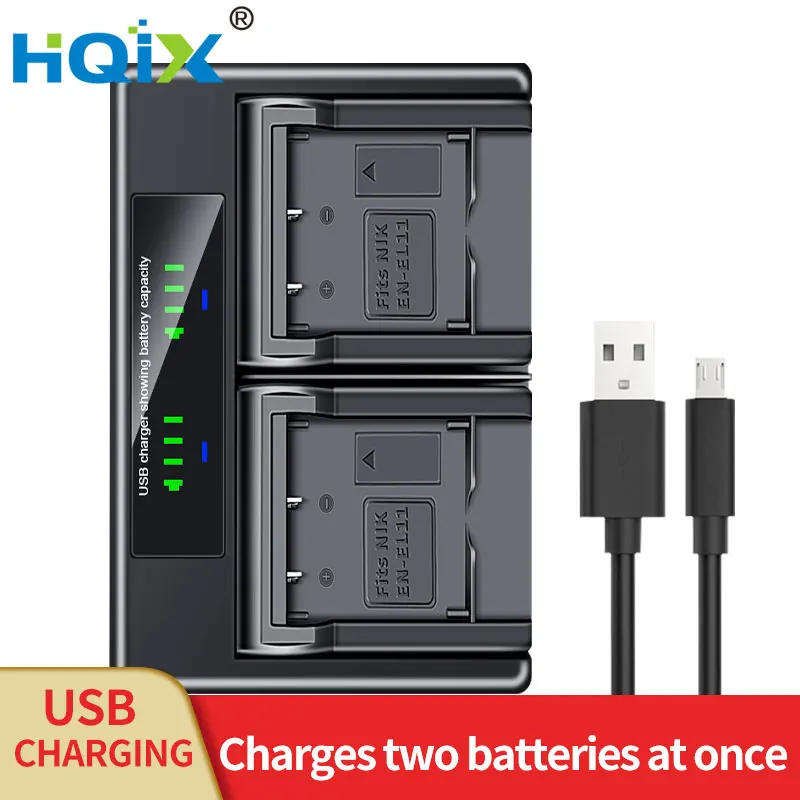 Hqix Per Nikon Coolpix S550 S560 S01 S02 Fotocamera En-El11 Batteria A Doppio Caricatore