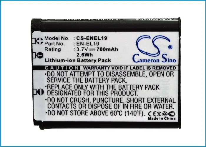 Fotocamera 700Mah Batteria Per Nikon En-El19 Sony Np-Bj1 Coolpix S2600 Coolpix S2700 Coolpix S2750 Coolpix S2800 Coolpix S33