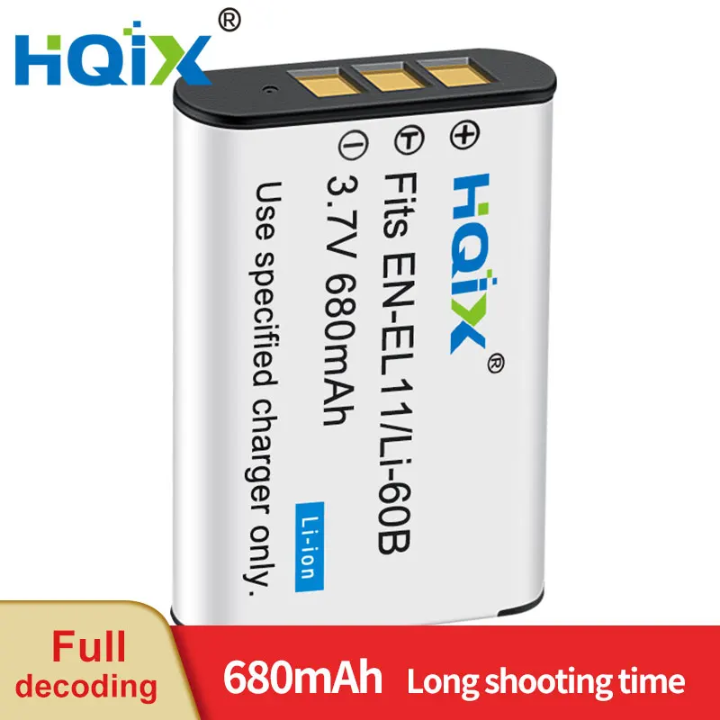 Hqix Per Nikon Coolpix S01 S02 S550 S560 Fotocamera En-El11 Caricabatterie Batteria
