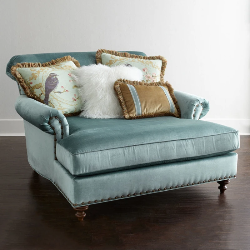 American Country Fabric Chaise Longue Nordic Simple Chaise Longue Lounge Sofa Francese Small Family Sofa