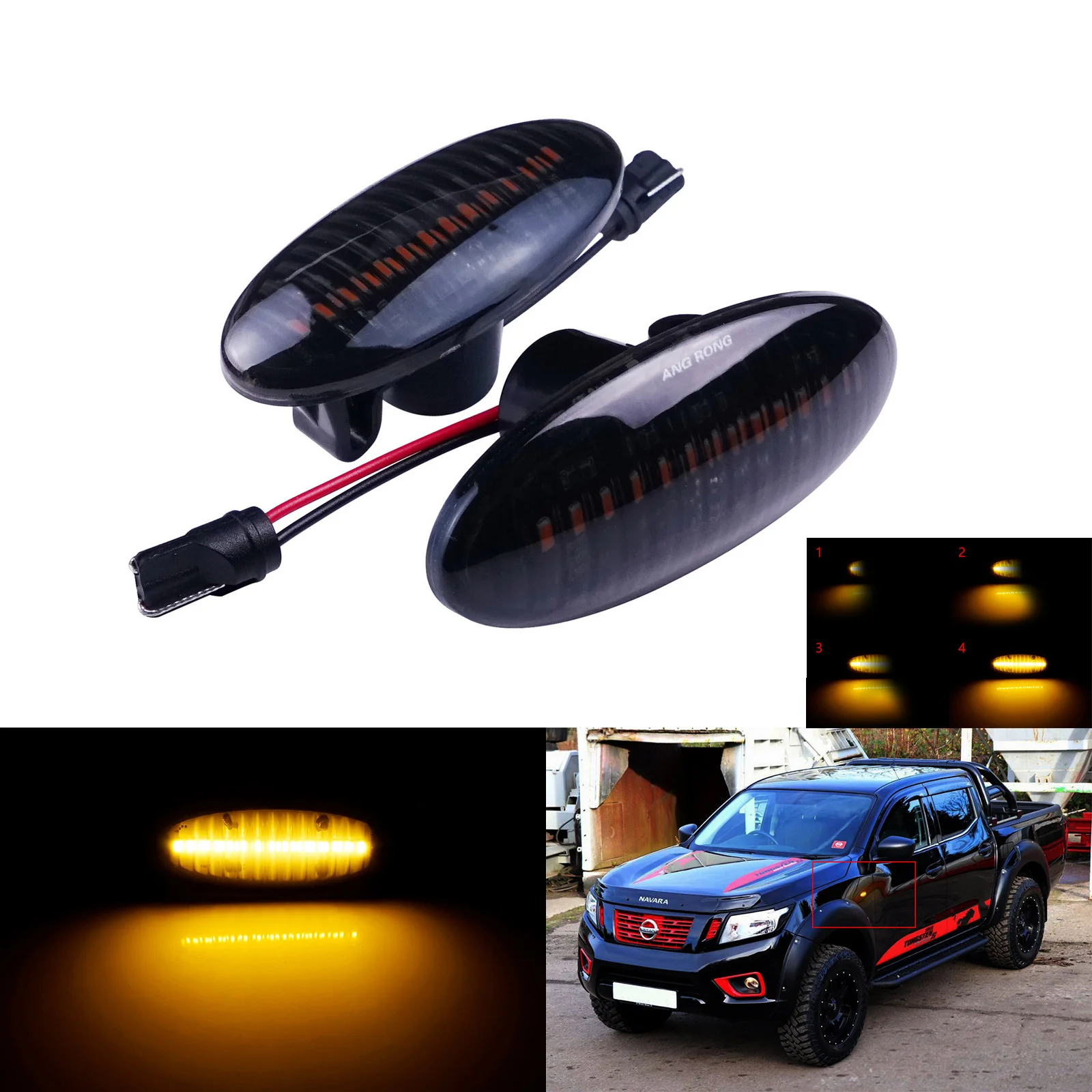 Montare Nissan Cube Juke Leaf Qashqai Dynamic Led Indicatore Laterale Lampada Ripetitore
