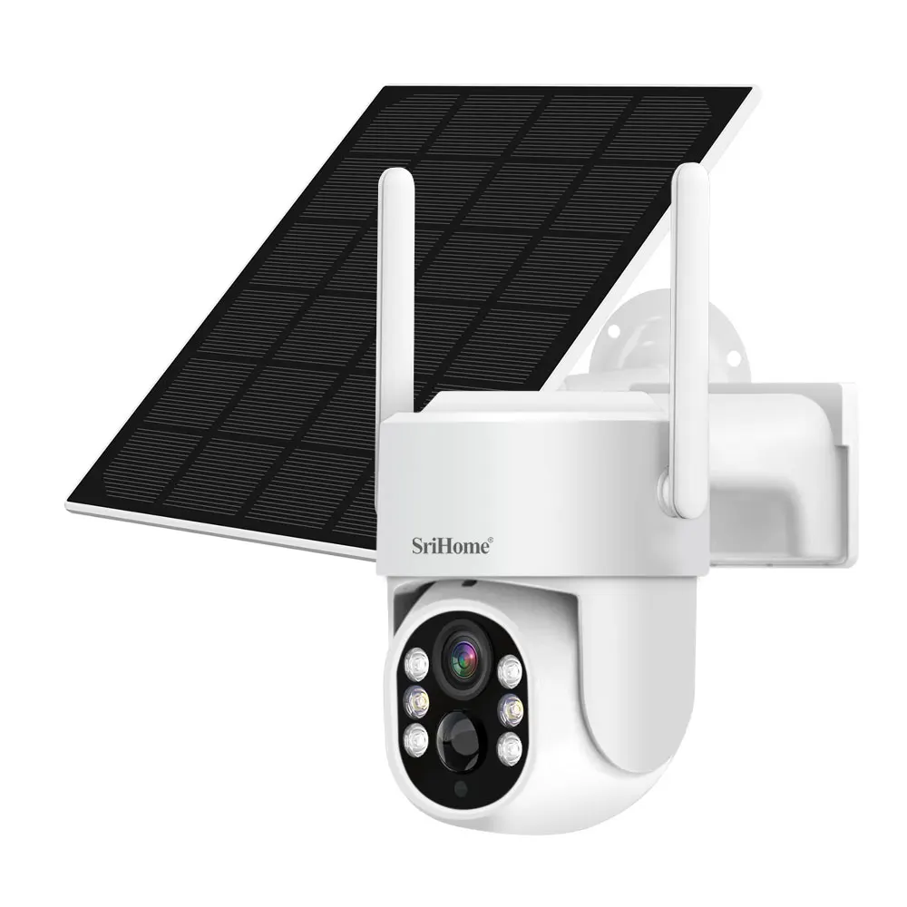 Srihome Dh005 4Mp 1440P Full Color Solar Power Low Comsunption Ip Dome Camera Ai Rilevamento Umanoide Home Security Cctv Monitor