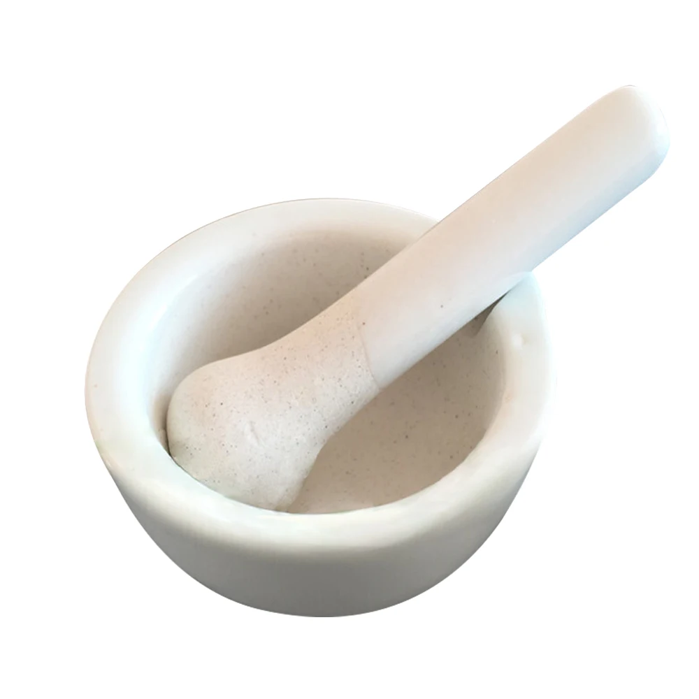 Macina Mortaio E Pestello In Granito Bianco Per Spezie, Condimenti, Paste, Pestos E Guacamole 100Mm-Dia