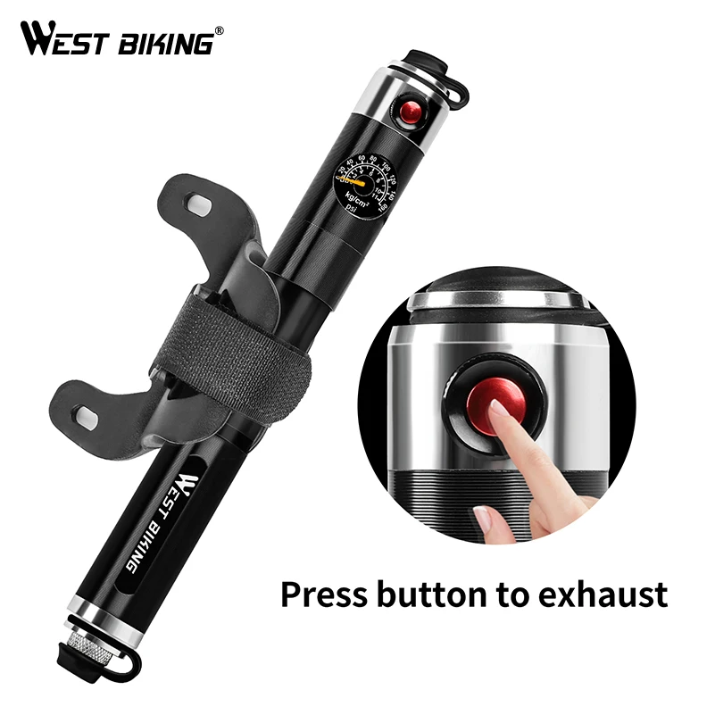West Biking Pompa Per Bicicletta Portatile 160Psi Pressione Schrader Presta Forcella Pneumatico Shock Bike Gonfiatore Bomba Bicicleta Bike Air Pump