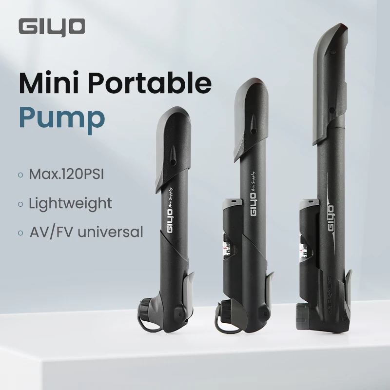 Giyo Bicicletta 120Psi Mini Pompa A Mano Gonfiatore Pneumatico Portatile Schrader & Presta Mtb Road Bike Micro Pump Ciclismo Bomba