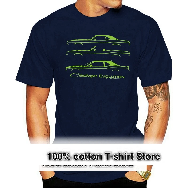 American Muscle Car 1970 2021 Challenger Evolution T-Shirt Classic Sr T 8 Hemi R/T Hellcat 2021 T-Shirt Slim Fit Da Uomo