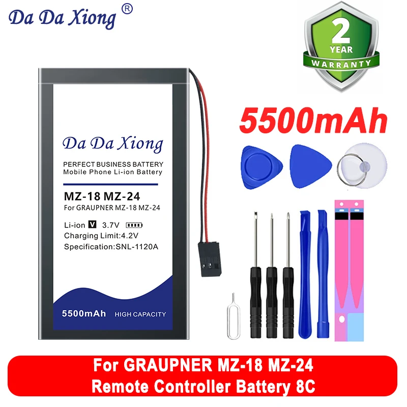 Dadaxiong 5500Mah Batteria Per Graupner Mz-18 Mz-24 Telecomando 8C Lipo Pannello Di Controllo Remoto Batterie + Strumento