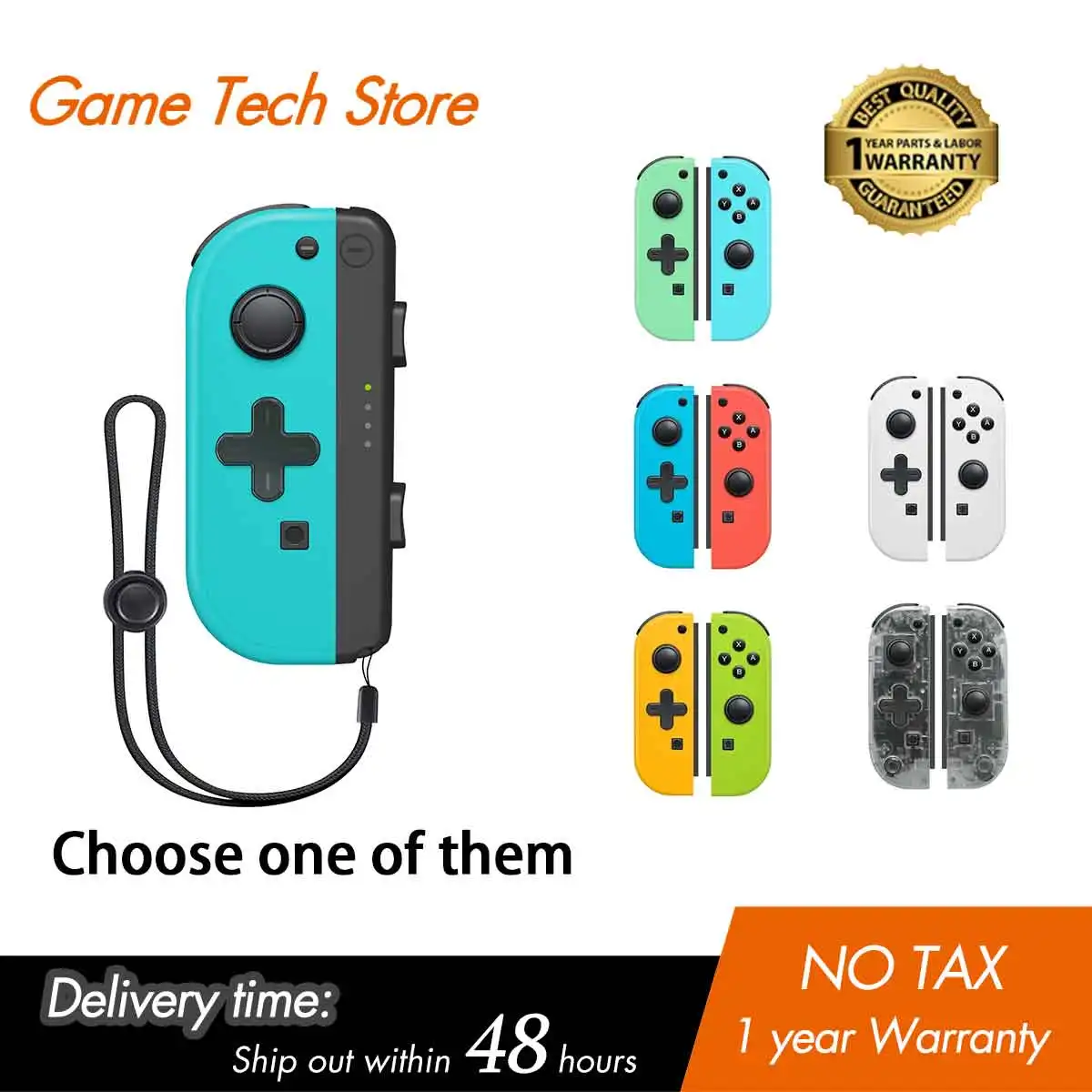 Controller Joycon Con Cinturino, Joy Con Per Nintendo Switch Supporto Funzione Wake-Up, Controller Joycon Switch L/R Con 6-Axi