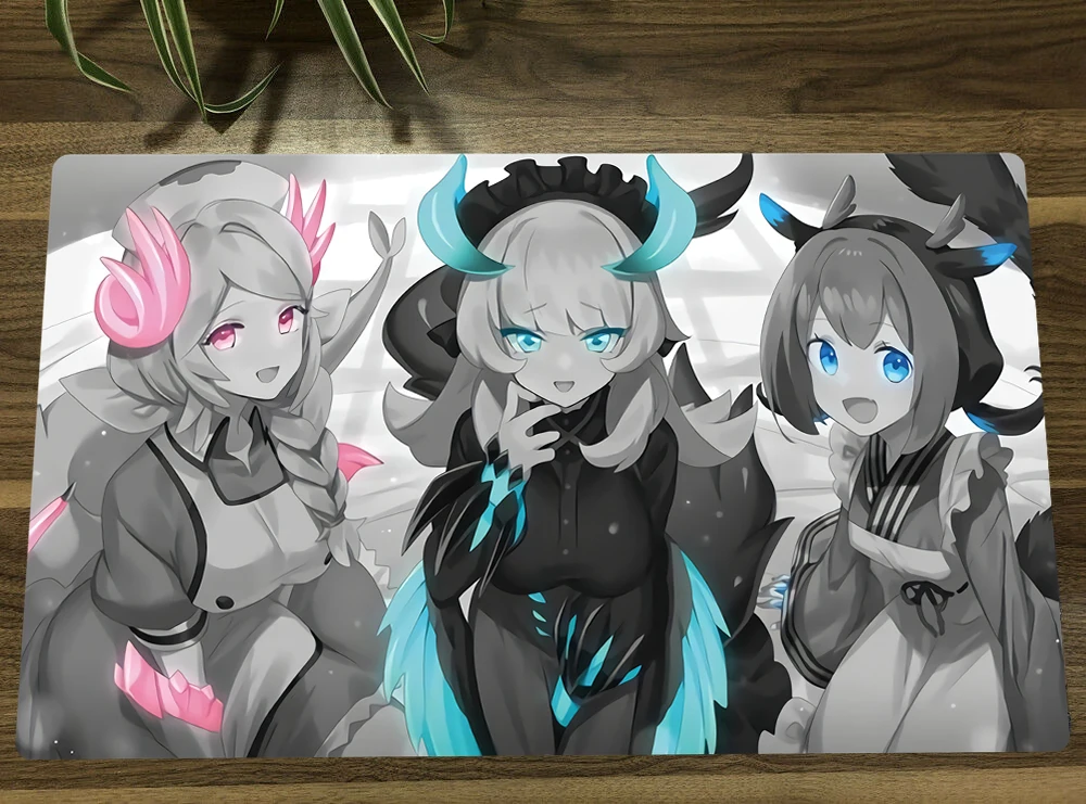 Yugioh Dragonmaid Deck Tcg Mat Anime Girls Trading Card Game Mat Ccg Play Mat Mouse Pad Desk Play Mat 60X35Cm Borsa Gratuita