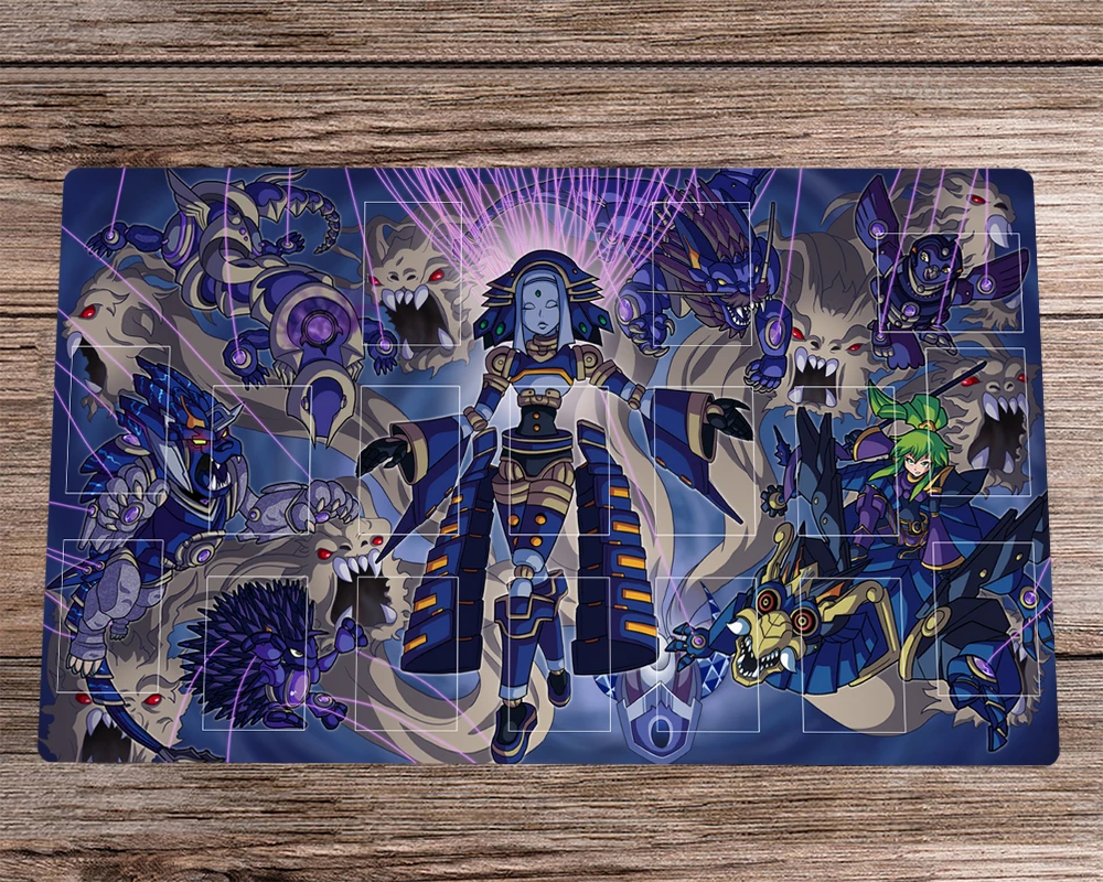 Yugioh Play Mat Shaddoll Deck Ccg Tcg Play Mat Anime Gioco Di Carte Collezionabili Mat & Free Bag Desk Mat Gomma Desk Pad Mousepad 60X35Cm