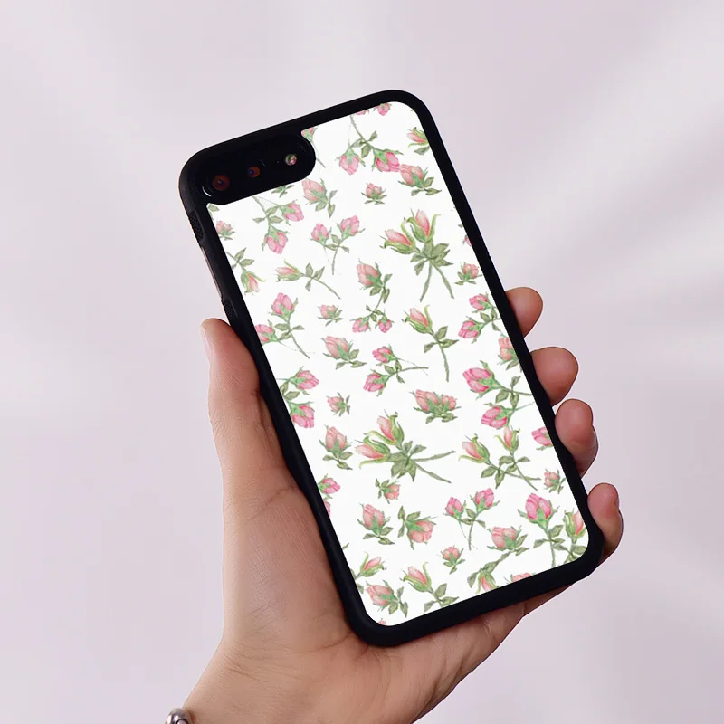 Custodia Per Telefono In Gomma Siliconica Wildflower Per Iphone 6 6S 7 8 Plus X Xs Xr 11 12 13 14 Mini Pro Max Pink Poise Rosy
