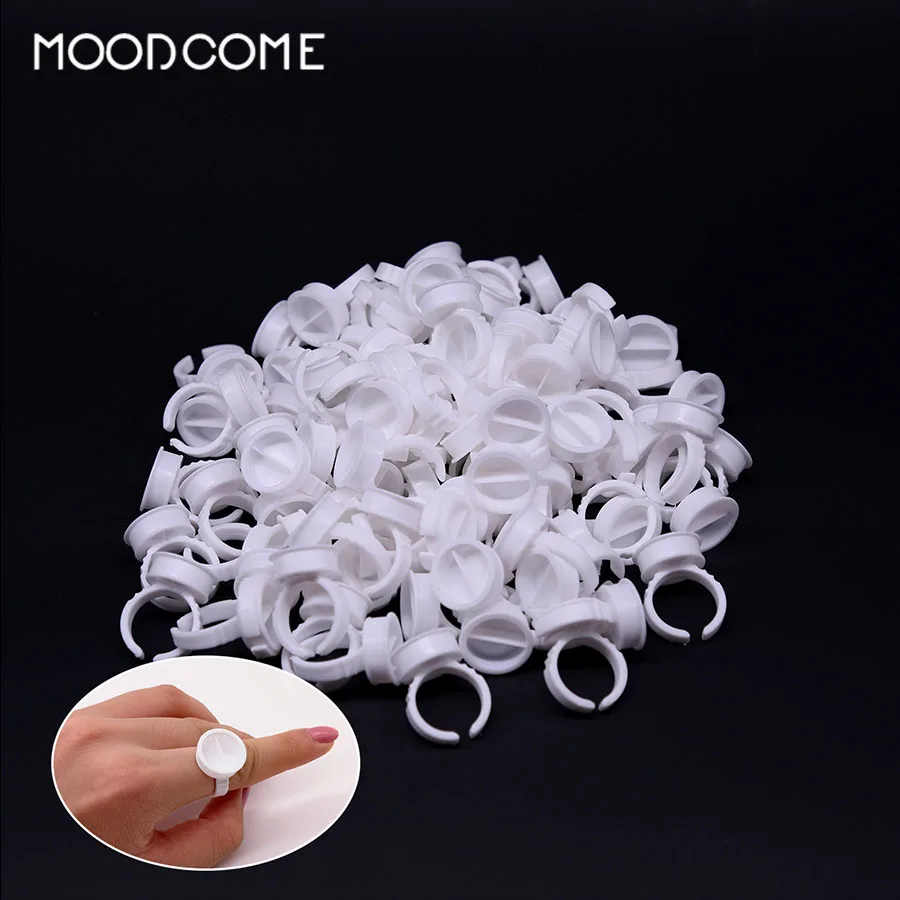 100 Pz/Set Adesivo Ciglia Pallet Holder Monouso Colla Holder Anello Pallet Per Estensione Ciglia Tatuaggio Pigmento All'Ingrosso