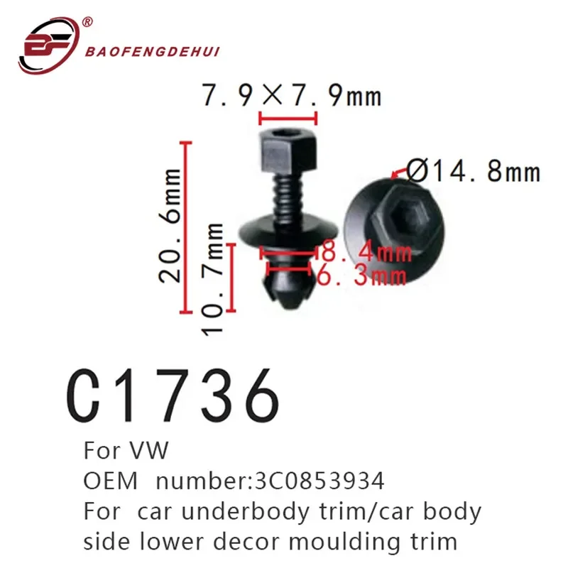 3 C0853934 Posizionatore Clip Car Underbody Trim Per Volkswagen Passat Cc Audi Q5 Car Body Side Lower Decor Modanatura Trim Clip