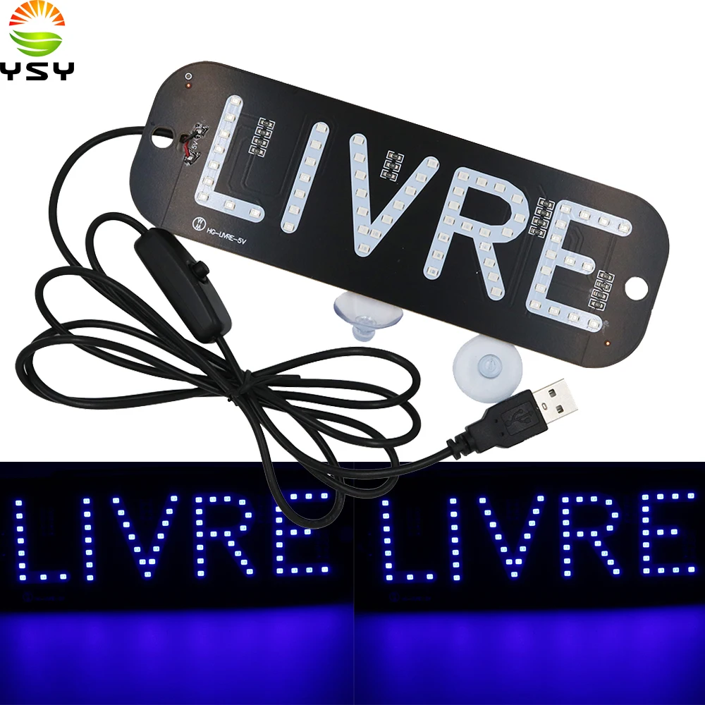 Ysy 10X Nuovo Libro Con Taxi Usb Led Taxi Panel Libre Signal Light Parabrezza Indicatore Cabina Lampada Interna Lampada Parabrezza Dc5V