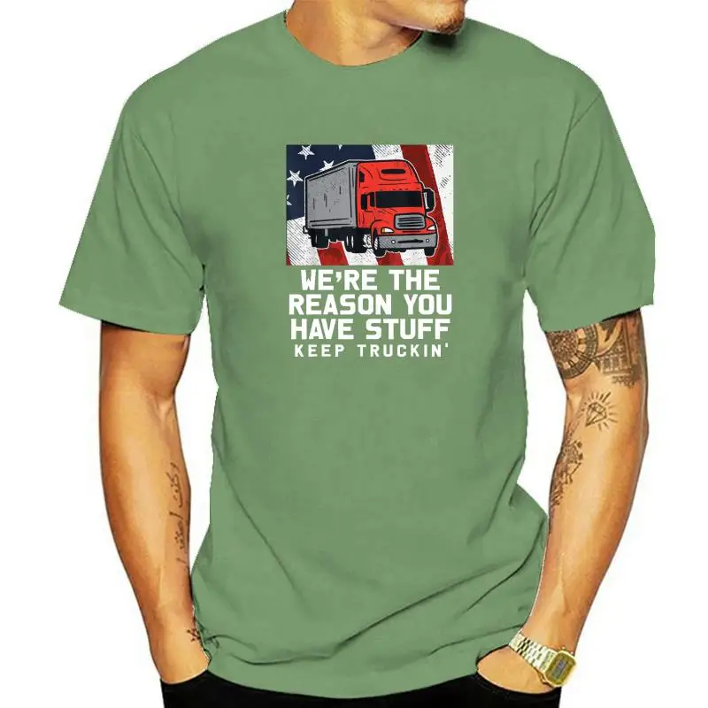 Motivo Roba Keep Truckin Usa Flag Truck Trucker Driver T-Shirt Cotton Men Top T-Shirt Stile Cinese Tees Designer High Street