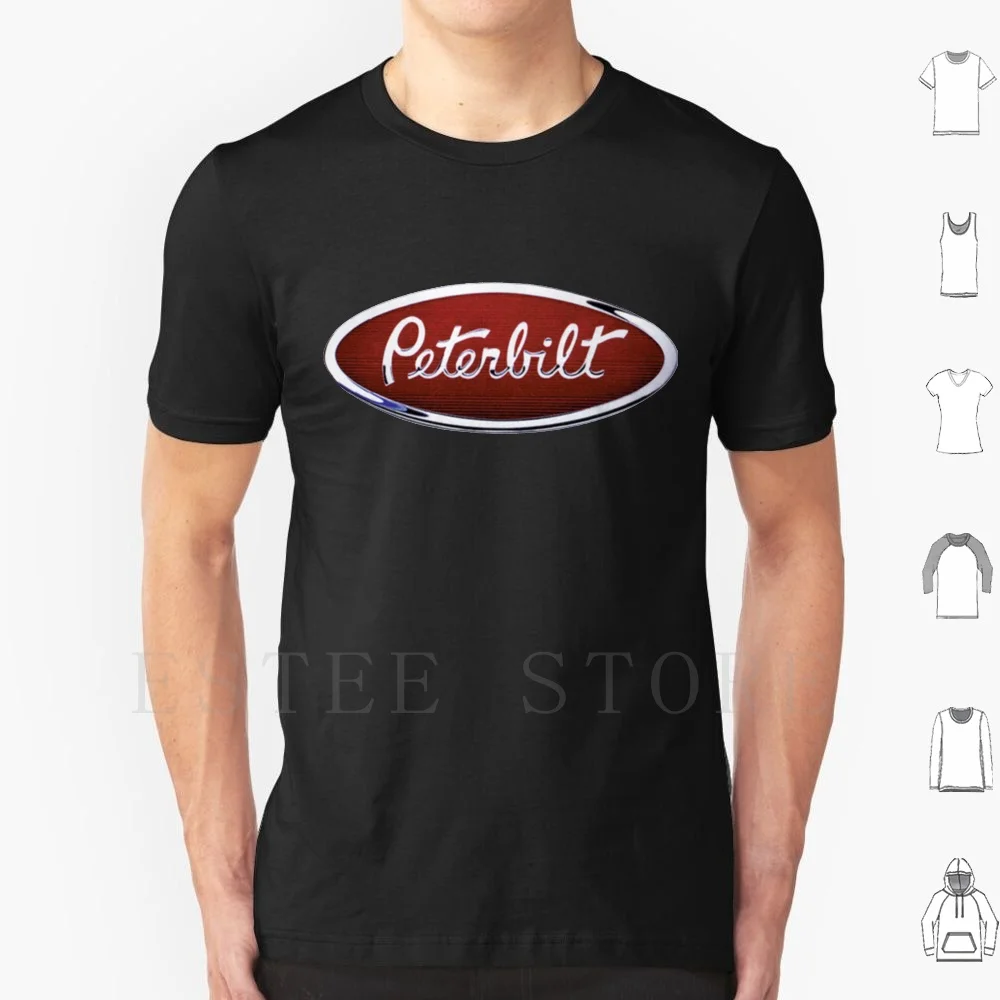 Peterbilt Truck Original And Genuine Classic Emblem Retro Poster T Shirt Print Cotton Peterbilt Truck Trucker Trucks Driver