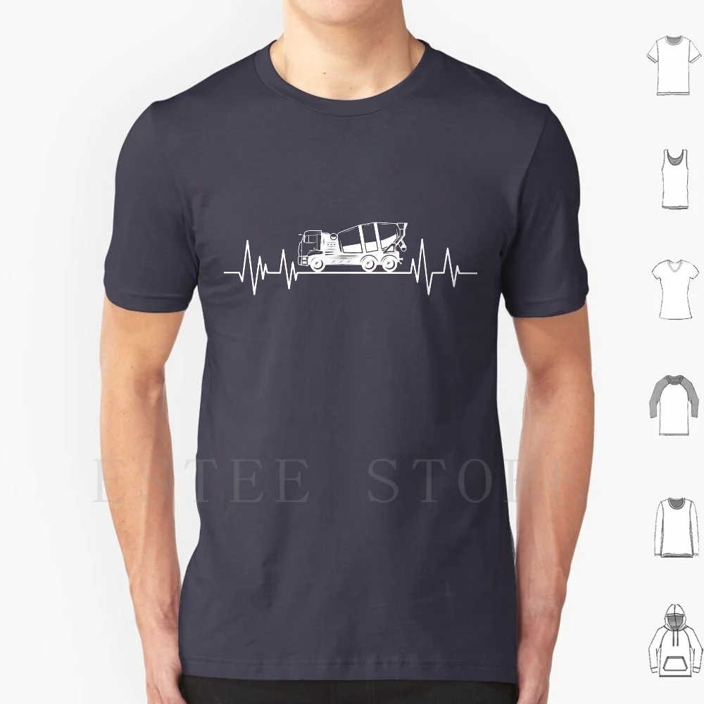 Betoniera Camion Driver Battito Cardiaco Compleanno Betoniera Macchina Amante T Shirt Uomo Cotone 6Xl Betoniera Battito Cardiaco
