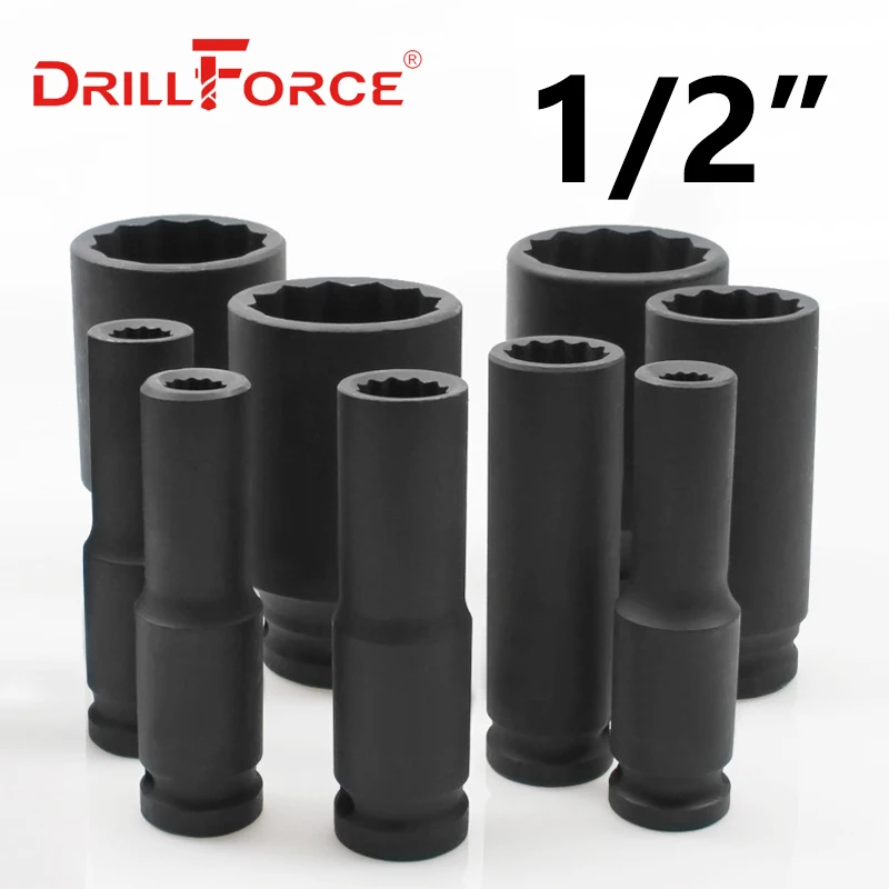 Drillforce 8-41Mm Deep Impact Presa Pneumatica Driver Torx Head 12 Point 1/2 "Adattatore Auto Camion Chiave Per Pneumatici Strumento Di Riparazione