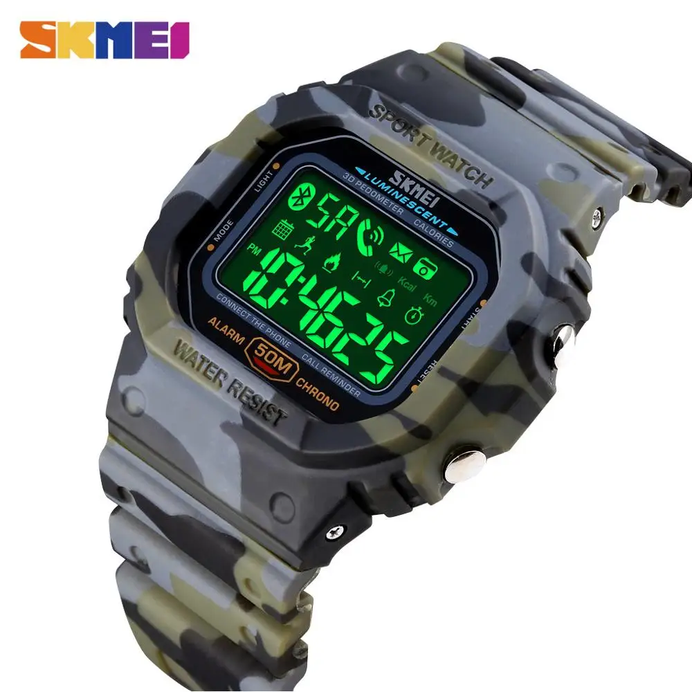 Skmei Top Brand Smartwatch Uomo Orologi Elettronici Mens Pedometro Calorie Tracker Per Huawei Iphone Reloj Inteligente Sport 1629