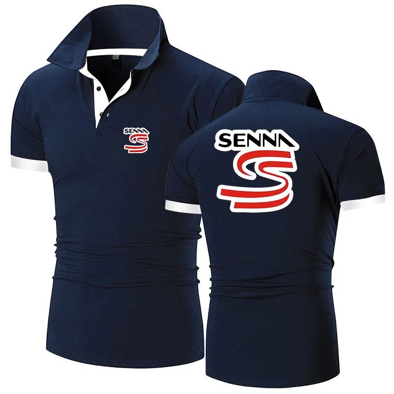Nuova Estate Ayrton Senna Polo Traspirante Colletto Con Fibbia Uomo Casual Slim Fashion Brand Abbigliamento Maschile Business Man T-Shirt