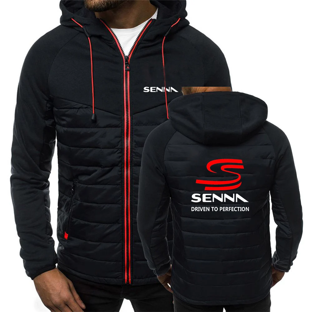 New Ayrton Senna Men Winter Hooded Cotton Jacket Printing Fashion Classic Zipper Hoodie Warm Coat Top Manica Lunga Abbigliamento Uomo