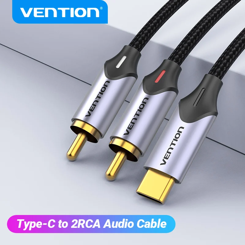 Vention Cavo Audio Da Usb C A Rca Cavo Da Tipo C A 2 Rca Per Amplificatore Altoparlante Huawei Xiaomi Laptop 1M 2M 3M Usb C Splitter Rca Y