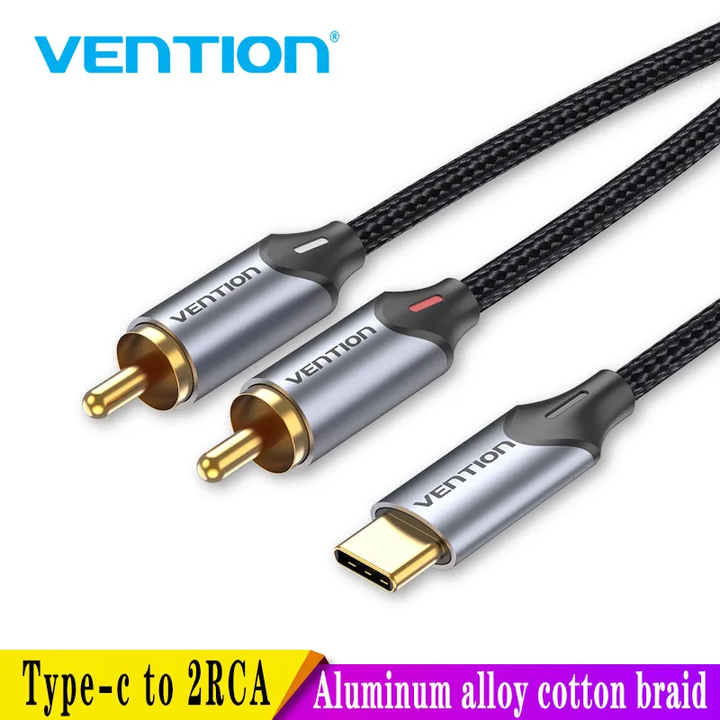 Vention Cavo Audio Da Usb C A Rca Tipo C A 2 Cavo Rca Per Amplificatore Per Altoparlanti Huawei Xiaomi Laptop 1M 2M 3M Usb C Splitter Rca Y
