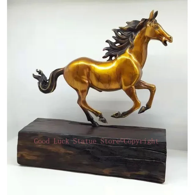 2022 Buona Fortuna Home Office Azienda Business Ornament Art Buona Fortuna Successo Cavallo D'Oro Ottone Feng Shui Art Statue