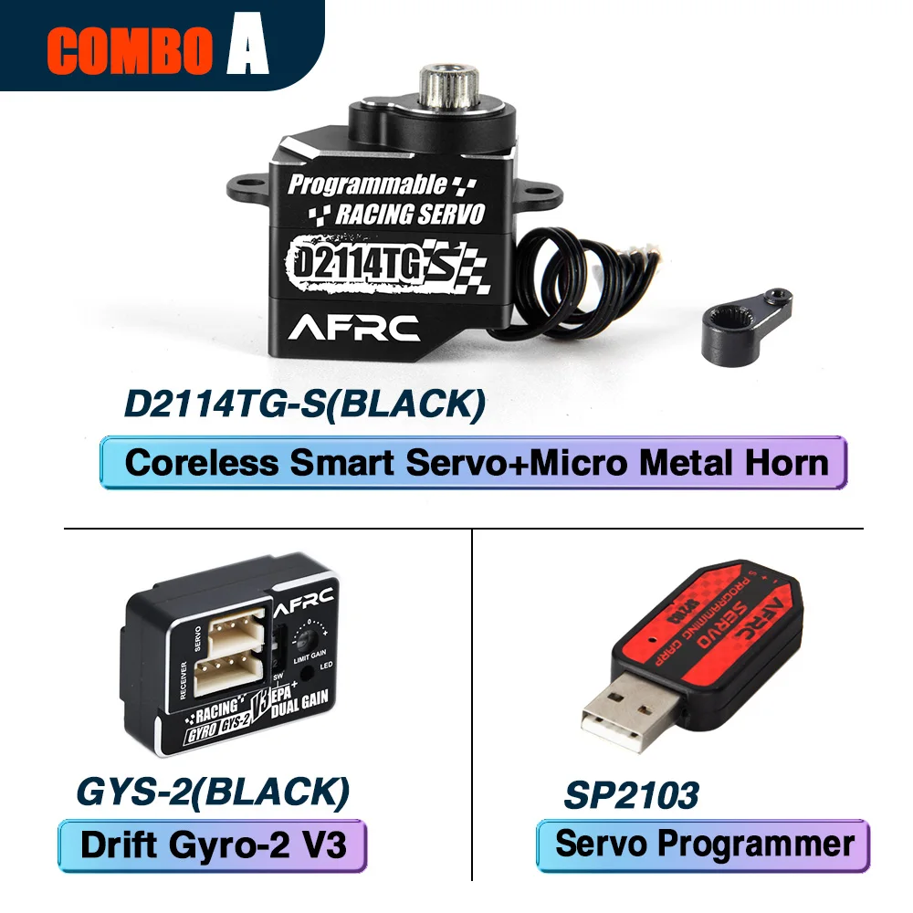 Afrc Professional Rc Drift Kit Programmabile Micro Servo Coreless Motor Metal Case Gys-2 V3 Gyro Per Gl Bm Xrx Mini Rc Cars Parts