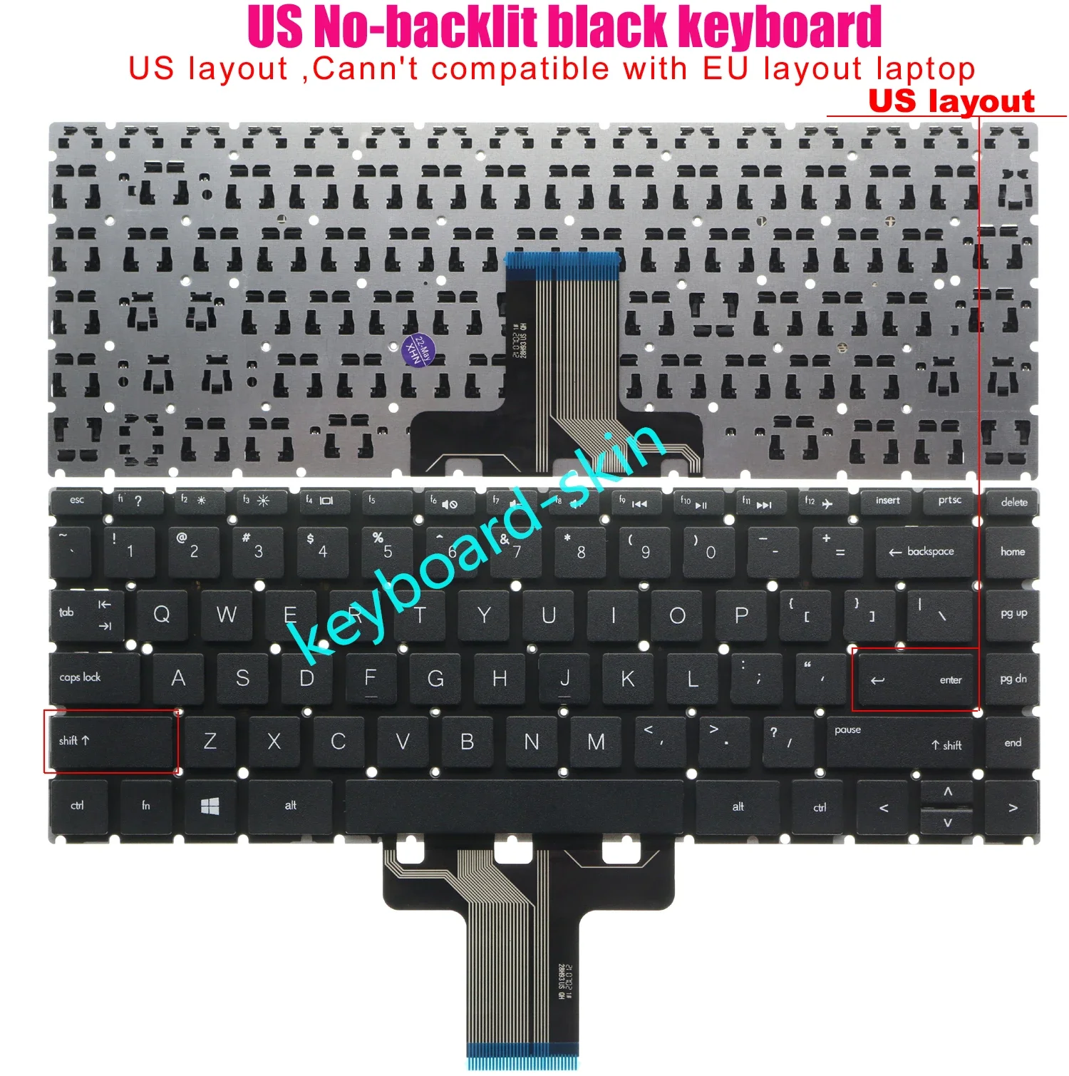 Nuova Tastiera Americana Senza Cornice Nera Senza Retroilluminazione Per Laptop Hp 14-Ce 14-Cc 14-Cd 14-Cf 14-Ck 14-Cm 14-Cs 14-Cy 14-Da 14-Df 14-Dg 1