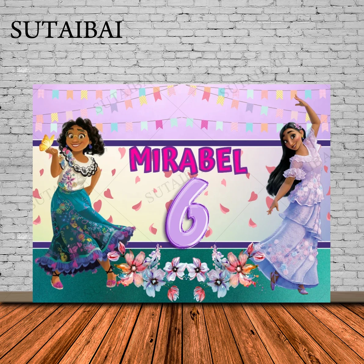 Encanto Buon Compleanno Sfondo Magical Floral House Mirabel Per Encanto Compleanno Sfondo Per Bambini Party Decor Poster In Vinile