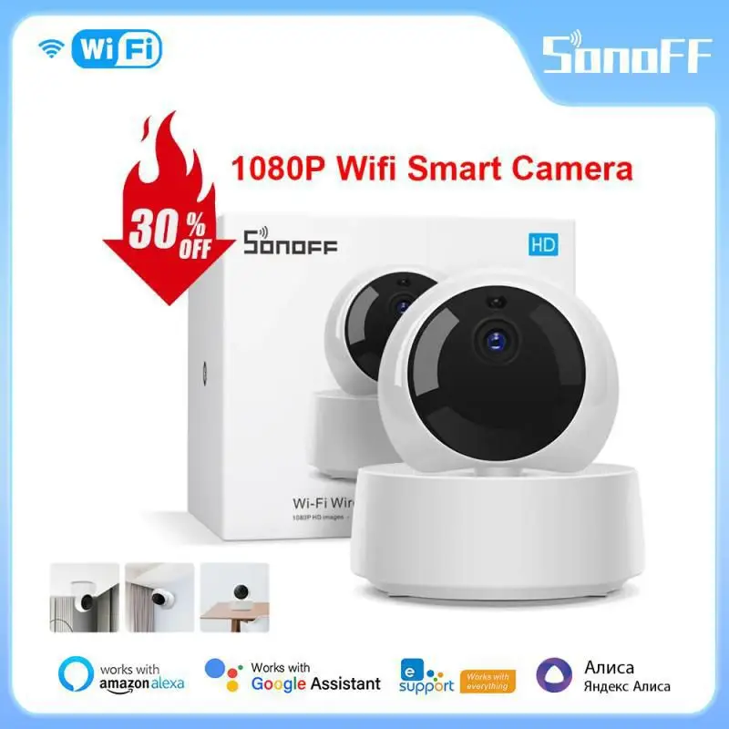 New Sonoff Camera Gk-200Mp2-B Wireless Wifi Camera Ip 1080P Hd Baby Monitor Sorveglianza Sicurezza 360 Ir Camera Alarm Smart Home