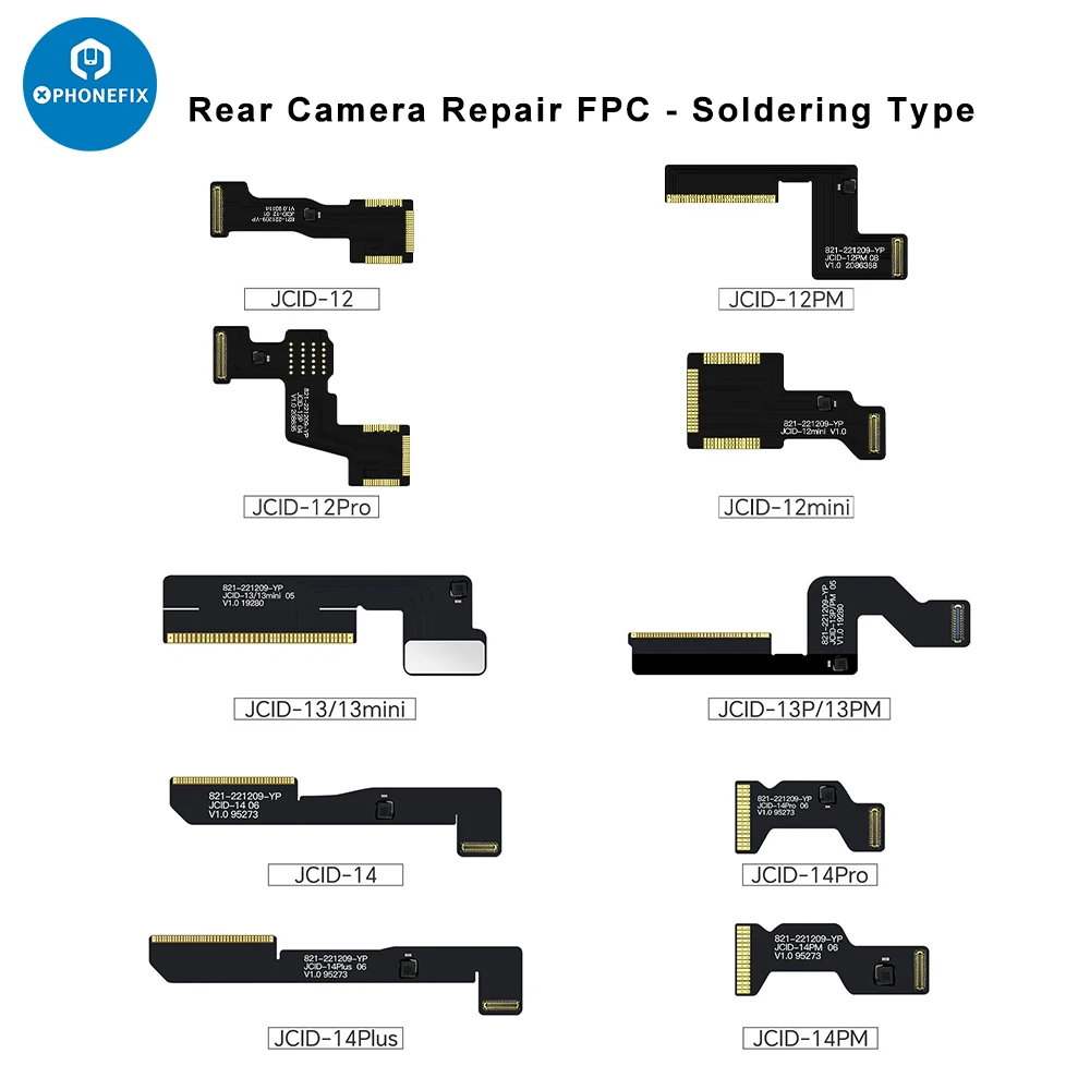Cavo Flessibile Fpc Per Riparazione Fotocamera Posteriore Jcid Per Iphone 11 12 13 14 Pro Max Fissaggio Pop-Up Windows Over-Green Problemi Strumento F