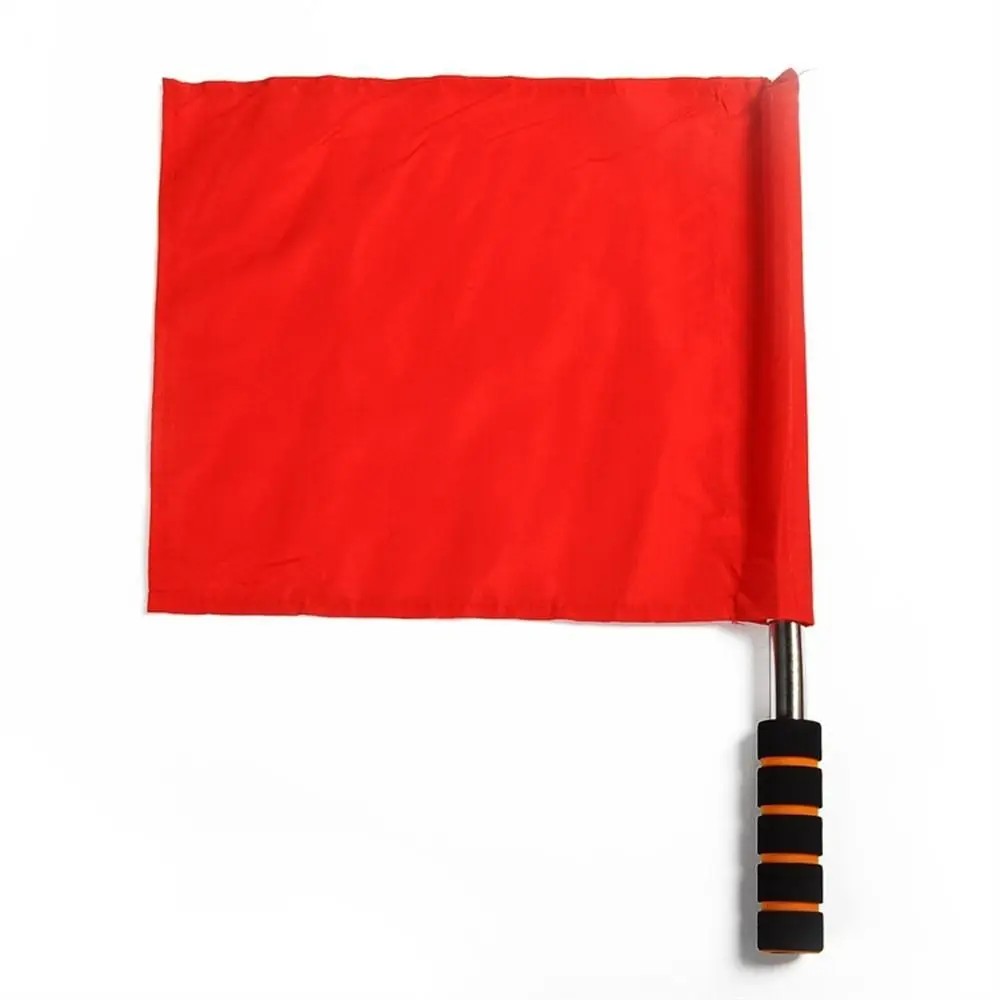 Bandiera Dell'Arbitro Di Calcio Ad Alta Visibilità Leggero Rosso Bianco Giallo Linesman Flags Accattivante Fair Play Competition Signal Flag