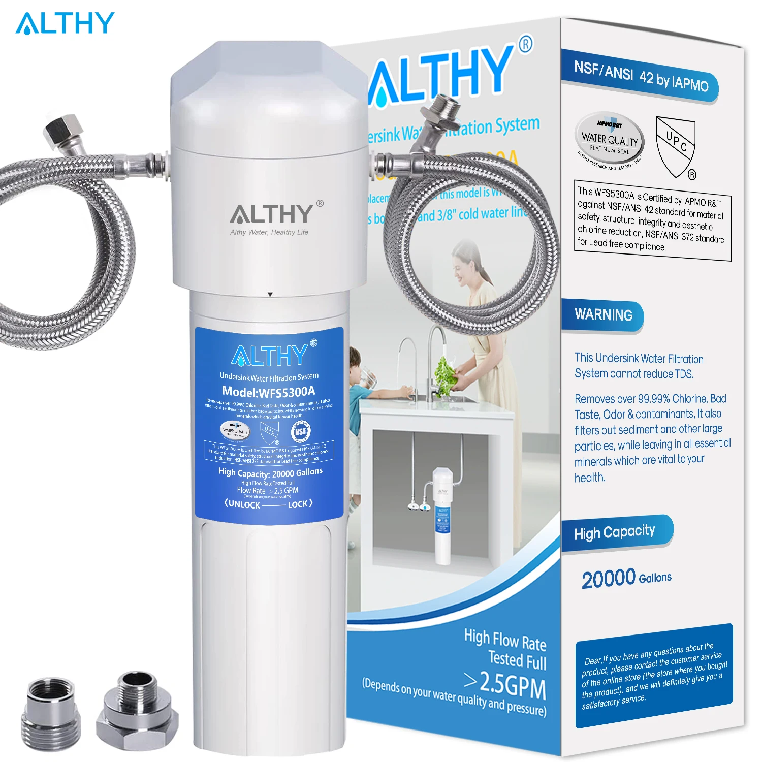 Depuratore Con Filtro Per Acqua Potabile Althy Under Sink-Certificato Nsf/Ansi Direct Connect Under Counter Drink Water Filtration System
